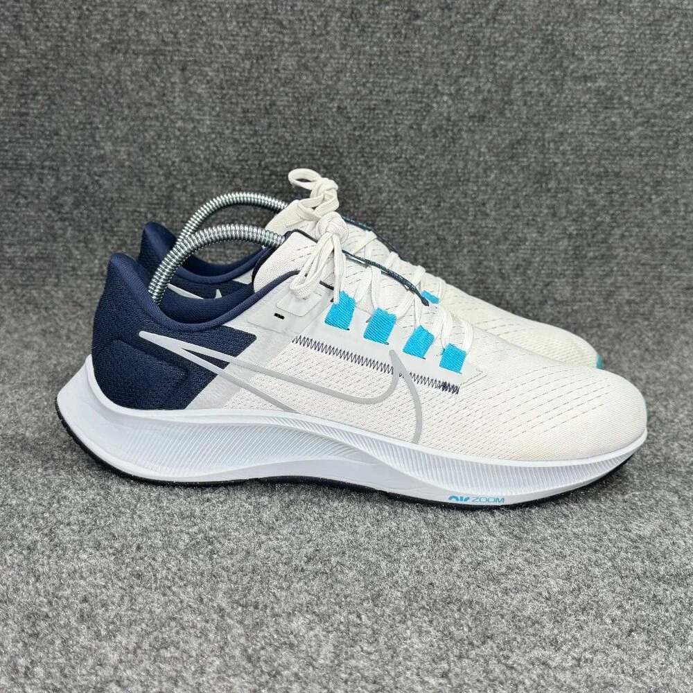 Nike Air Zoom Pegasus 38 Running Shoes Men's 11.5 White Midnight Navy Athletic